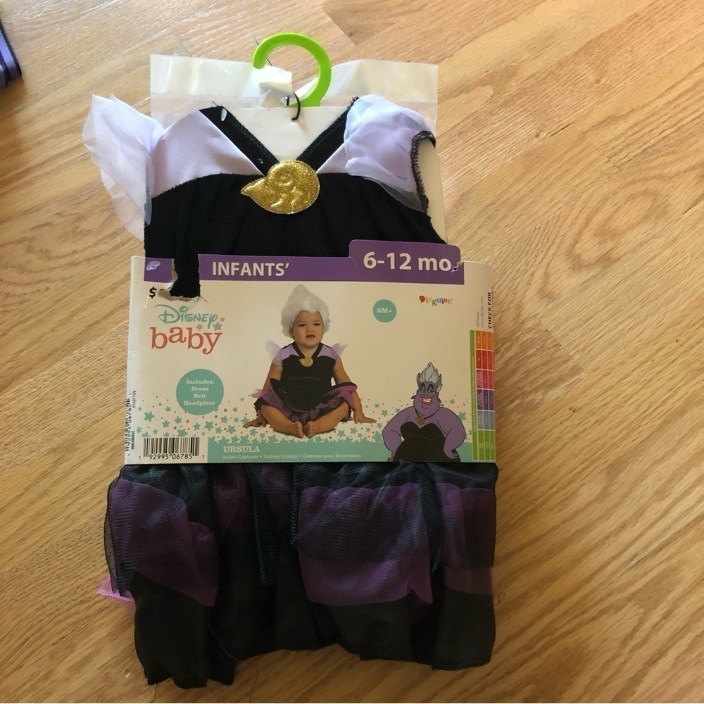 Disney Ursula Costume NEW Baby 6-12 mos Little Mermaid Dress Wig Parks World - Picture 1 of 3